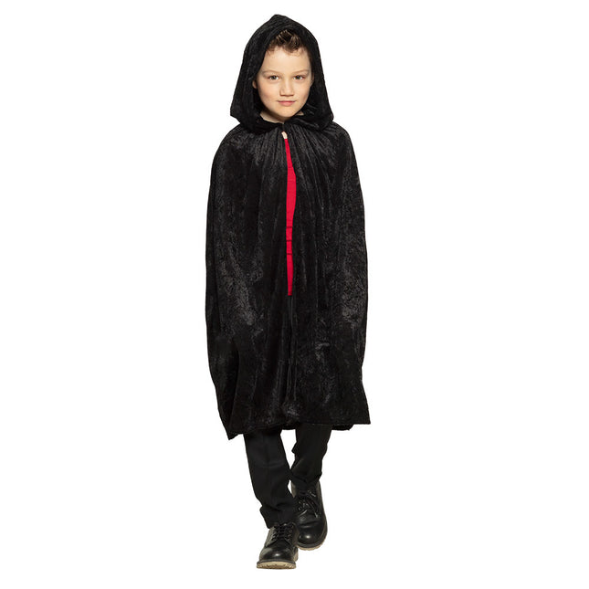 Halloween Cape Kind Schwarz 1.15m