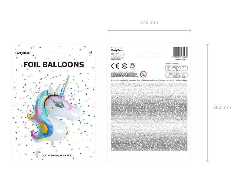 Helium Ballon Einhorn Leer 90cm