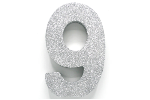 Silberne Tischdekoration Figur 9 Glitter 20,5cm