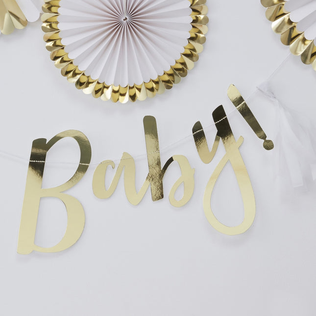 Goldene Buchstabengirlande Oh Baby 1,5m