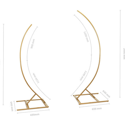 Gold Backdrop Frame Half Arch 2pcs