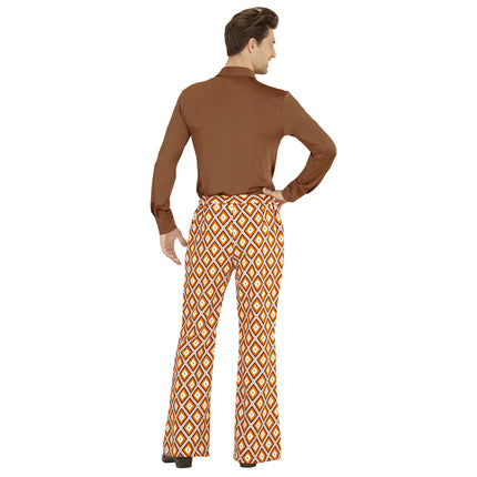 Disco 70S Hose Orange Herren Kariert