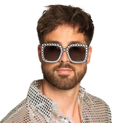 Party Brille Schwarz Glitter