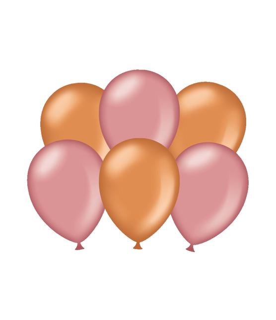 Ballons Rosa/Kupfer Metallic 30cm 6 Stk.