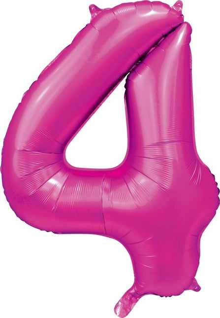 Fuchsia Nummer Ballon 4 Jahre Glanz 86cm