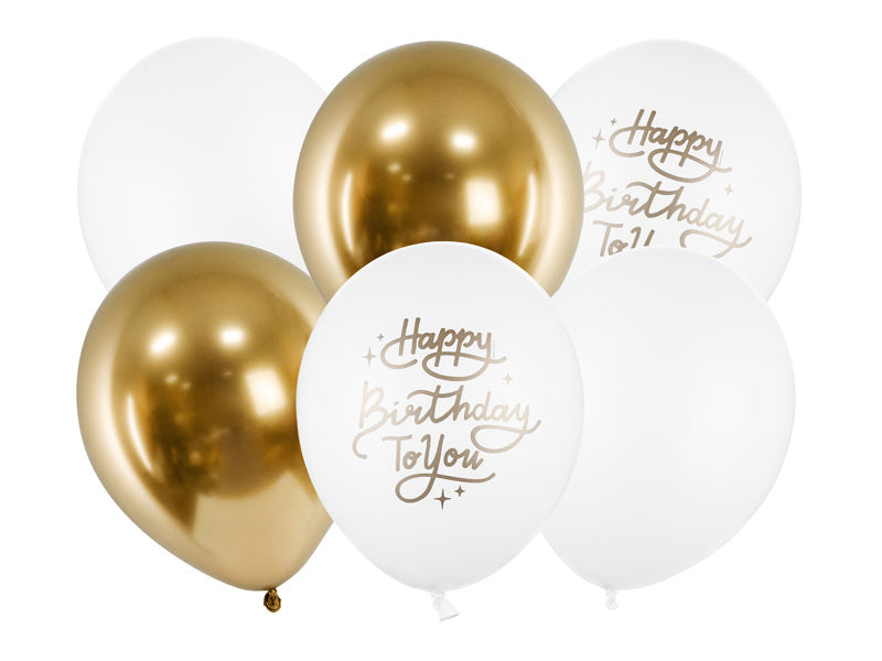 Ballons Happy Birthday To You Gold 30cm 6 Stk.