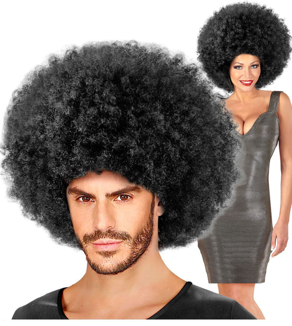 Schwarze Perücke Afro Maxi