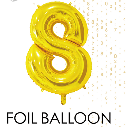 Folienballon Figur 8 Gold 66cm