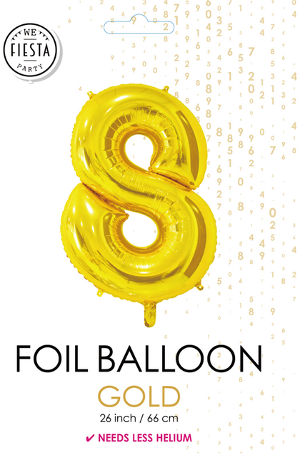 Folienballon Figur 8 Gold 66cm