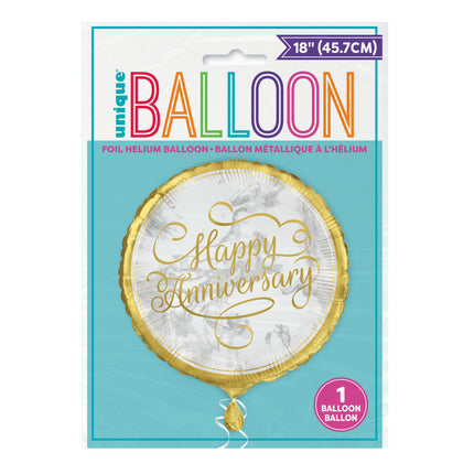 Helium Ballon Happy Anniversary 45cm leer