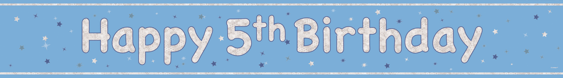 Happy Birthday Banner Hellblau 5 Jahre 2.74m