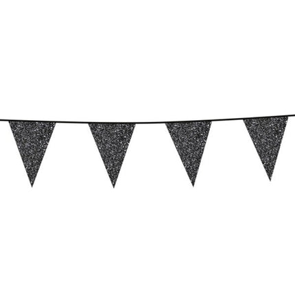 Schwarze Flagline Glitter 6m