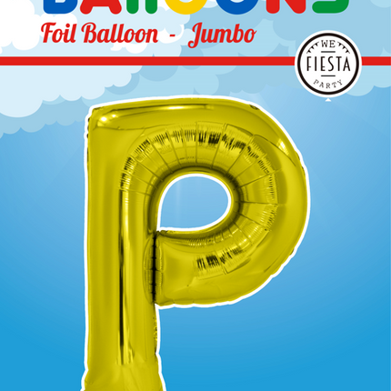 Folienballon Buchstabe P Gold XL 102cm leer