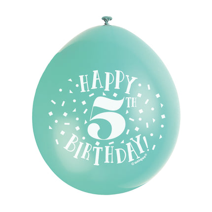 Luftballons Happy Birthday 5 Jahre 28cm 10Stk