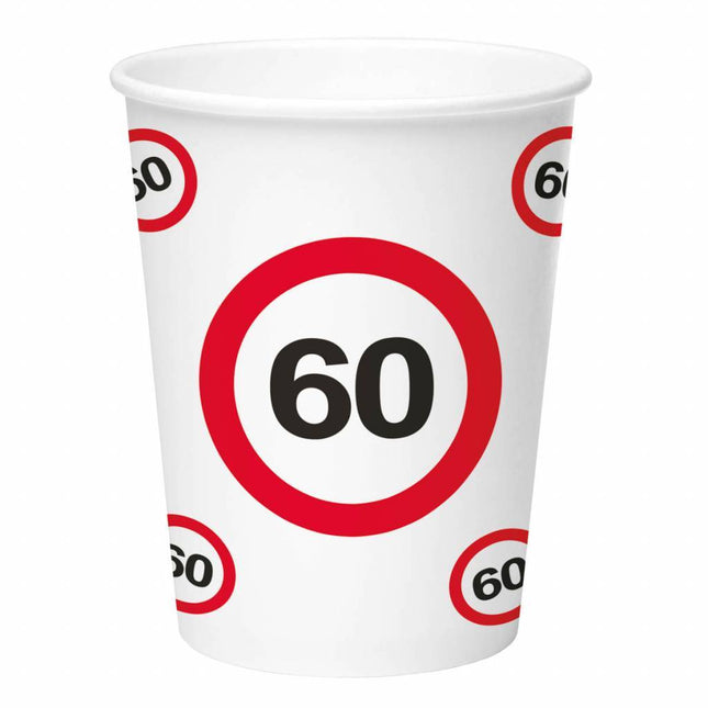 Becher 60 Jahre Verkehrszeichen Karton 350ml 8Stk.