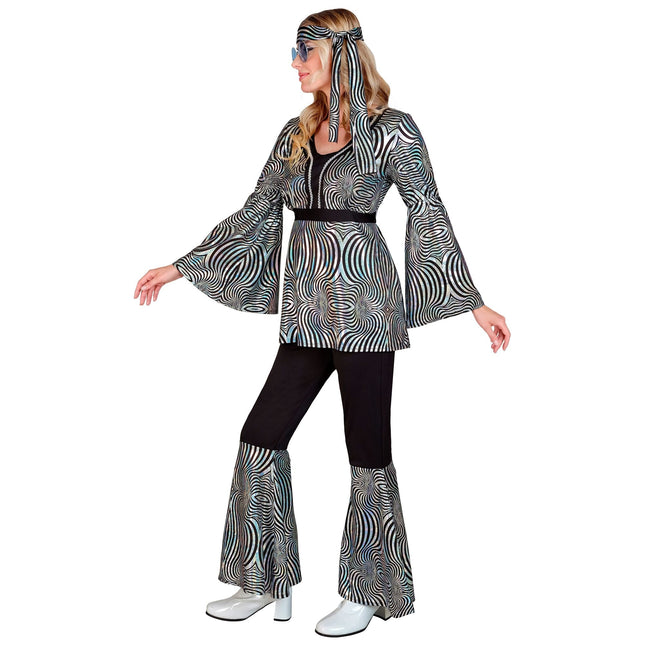 Disco 70S Kostüm Silber Damen