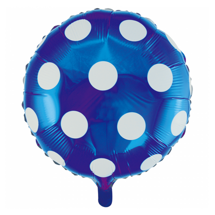 Helium Ballon Dots Blau 45cm leer