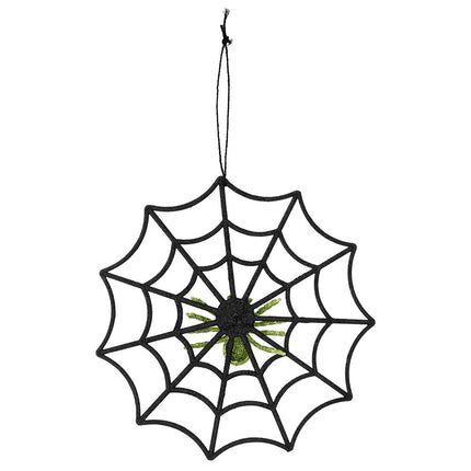 Halloween Glitzer Spinnennetz Spinne 30cm