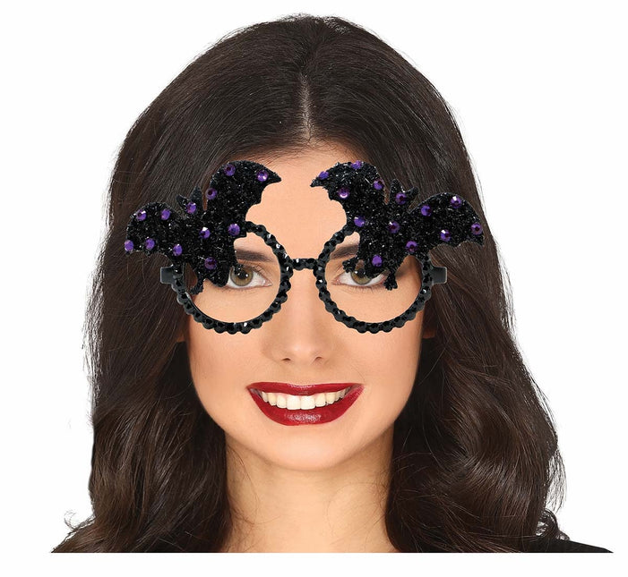 Halloween Brille Fledermaus Glitzer