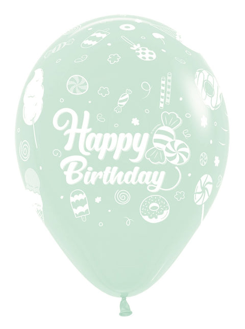 Ballons Happy Birthday Sweet Pastel Matte Mix 30cm 25pcs