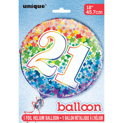 Heliumballon 21 Jahre Sterne leer