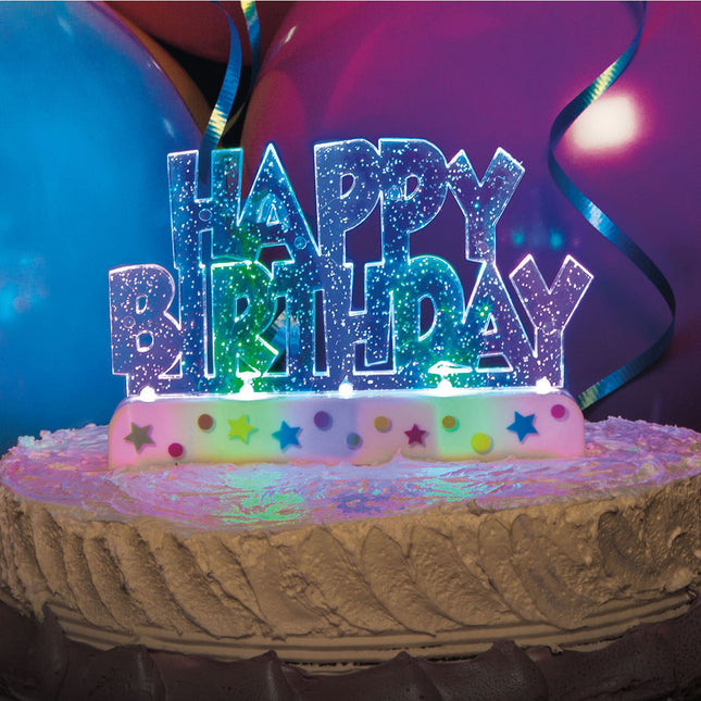 Tortenaufleger Happy Birthday Lights 12,1cm