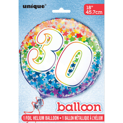 Heliumballon 30 Jahre Sterne leer