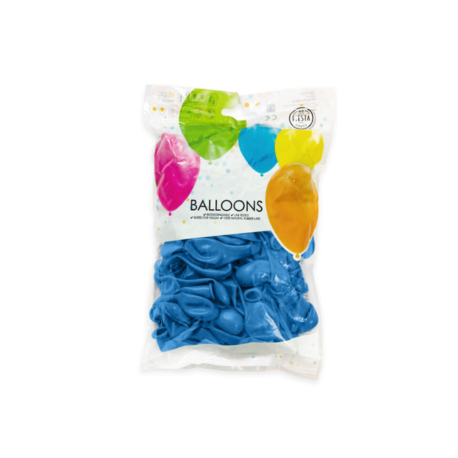 Blaue Ballons Metallic 13cm 100Stk