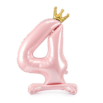 Folienballon Figur 4 Hellrosa Standard Leer 84cm