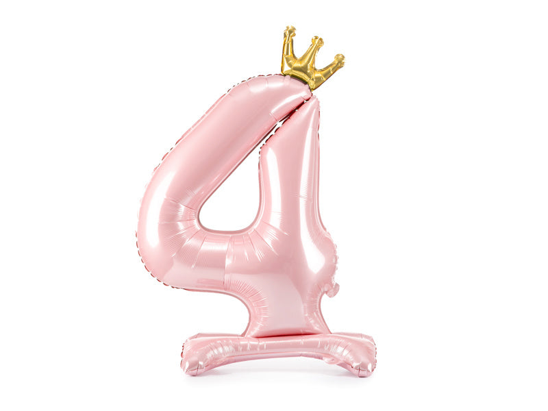 Folienballon Figur 4 Hellrosa Standard Leer 84cm