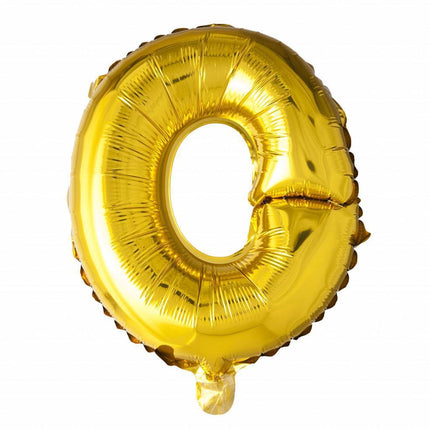 Folienballon Buchstabe O Gold 41cm mit Strohhalm