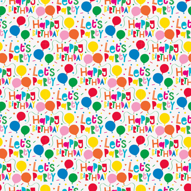 Geschenkpapier Happy Birthday Ballons 1.52m