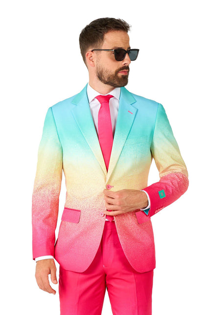 Regenbogen Fuchsia Blau Anzug Männer OppoSuits