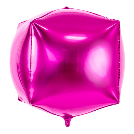 Helium Ballon Würfel Fuchsia Leer 35cm