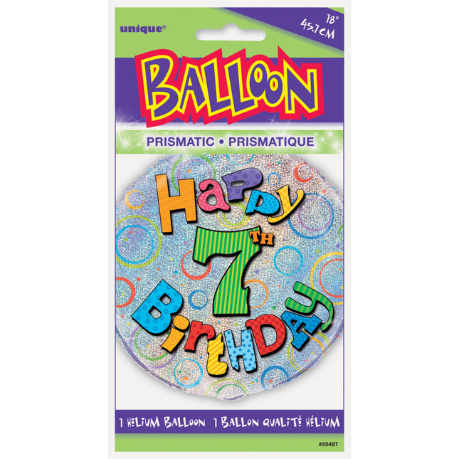 Heliumballon 7 Jahre Glitter 45cm leer