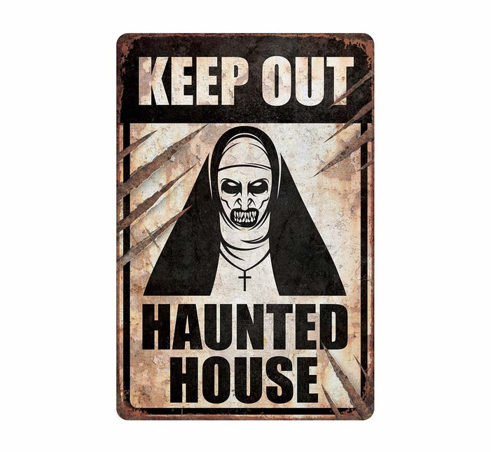 Halloween Wanddekoration Haunted House Schild 36cm