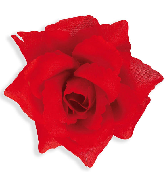 Rote Brosche Rose 10cm