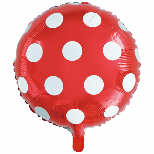 Helium Ballon Dots Rot 45cm Leer