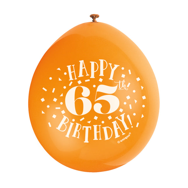 Luftballons Happy Birthday 65 Jahre 28cm 10Stk