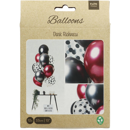 Schwarze Ballons Set 30cm 12Stück