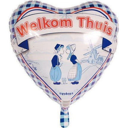 Heliumballon Welcome Home Delft Blau 45cm leer