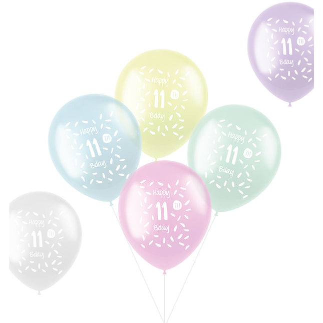 Ballons Happy 11Th Bday 33cm 6pcs