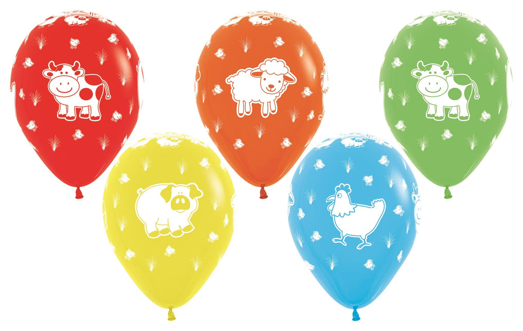 Ballons Bauernhof Tiere Mix 30cm 25Stk