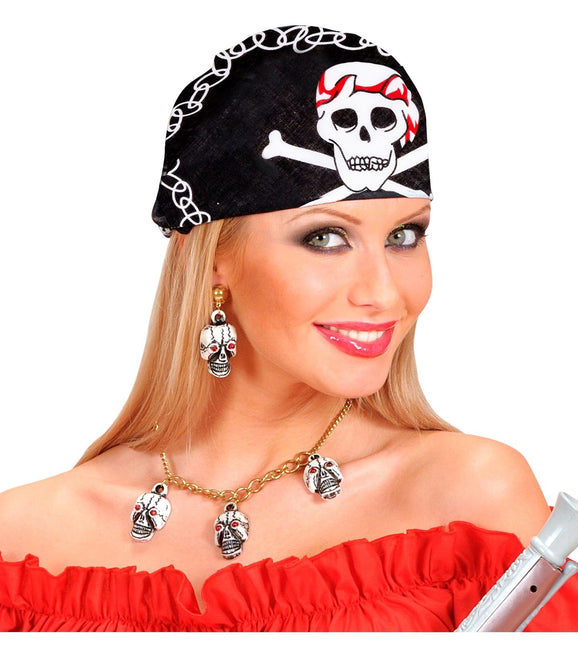 Schwarzes und weißes Piratenbandana