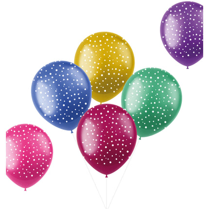 Ballons Dots & Stars Bunt 33cm 6Stk