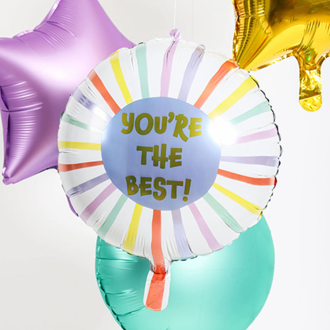 Heliumballon You'Re The Best Stripes Leer 45cm