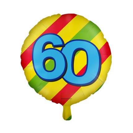 Heliumballon 60 Jahre Bunt Leer 46cm