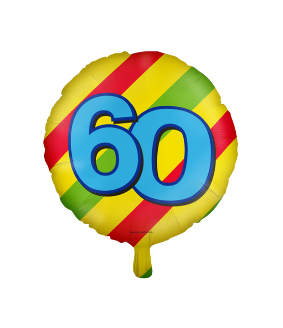 Heliumballon 60 Jahre Bunt Leer 46cm