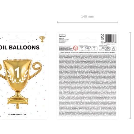 Heliumballon Champion's Cup Leer 64cm