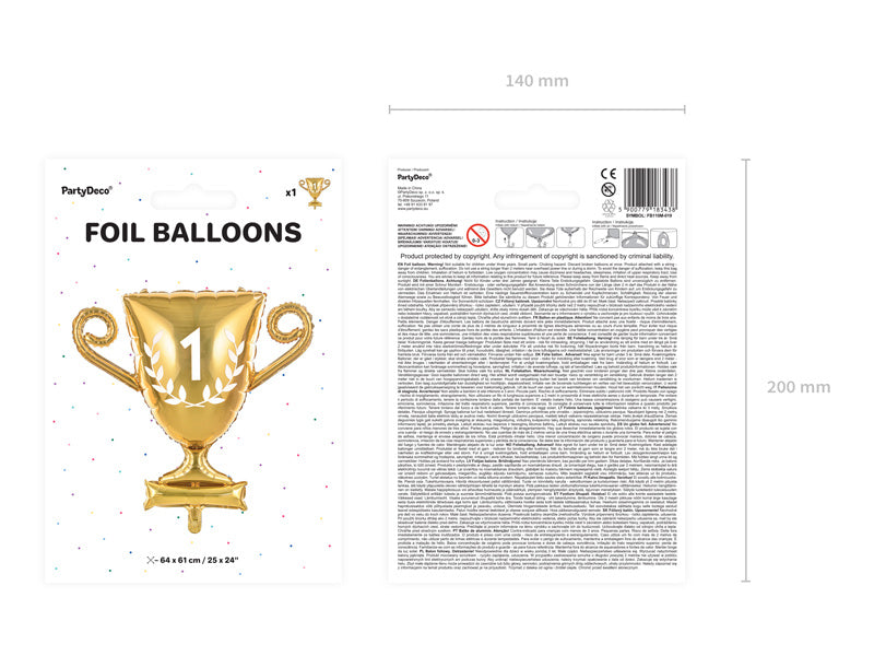 Heliumballon Champion's Cup Leer 64cm